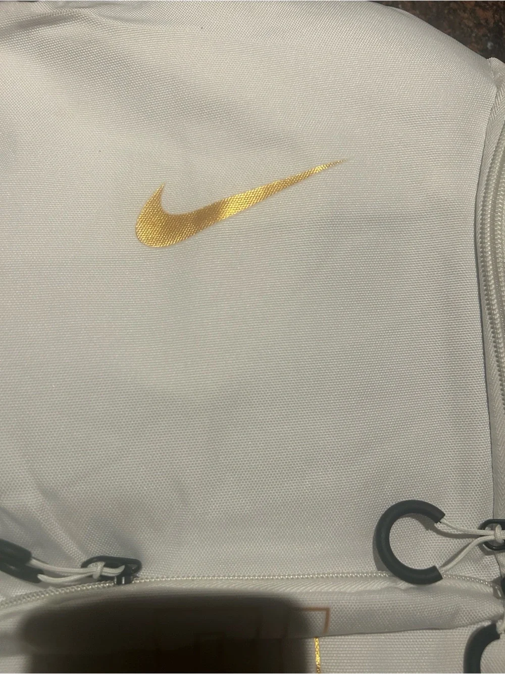 Nike White and Gold Sports Backpack